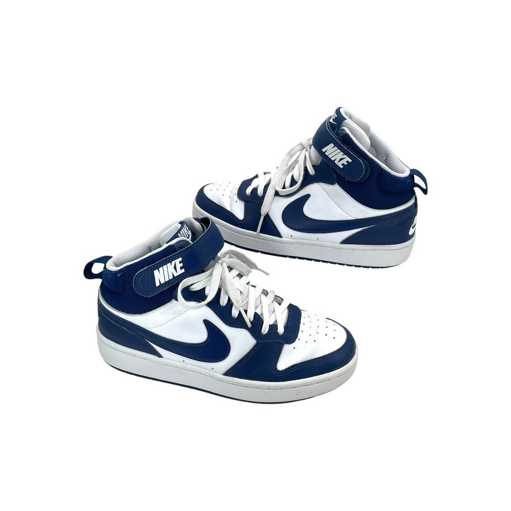 Nike Court Borough Mid 2 White Blue Youth Size 6Y CD7782-107 Basketball